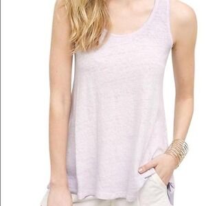 Anthropologie Akemi + Kin Savoy Swing Tank Linen Blend Lavender NWT Size Small